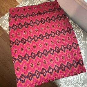 Aztec style pink pencil skirt